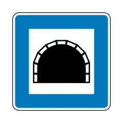 Verkehrszeichen: Sie fahren durch einen Tunnel. Die Besonderheit: Der Tunnel ist beleuchtet.