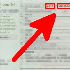 Fahrzeugschein mit den Kennzeichen 8212 AEJ00000.