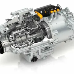 Schnittansicht eines komplexen auto differential mit Zahnrädern und Antriebswellen, bereit für die Montage.