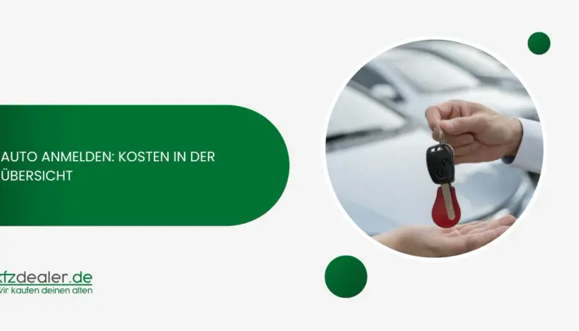 Auto anmelden: Kosten im Überblick. Ein Händler übergibt Autoschlüssel.