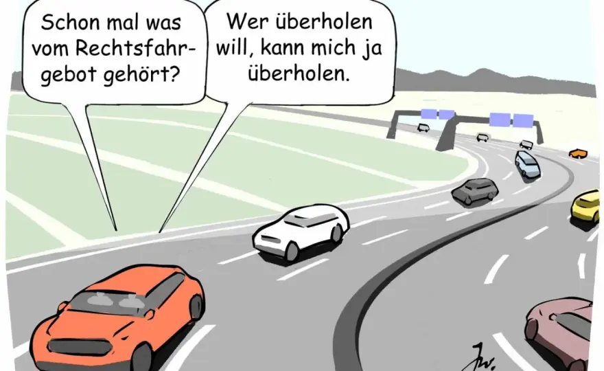Rechtsfahrgebot auf der Autobahn - wann ist die Mittelspur erlaubt?