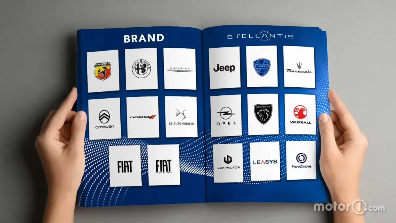 Überblick über die Stellantis Marken: Abarth, Alfa Romeo, Chrysler, Citroën, DS Automobiles, Fiat, Jeep, Lancia, Leapmotor, Leasys, Maserati, Opel, Peugeot, Vauxhall und Free2move.