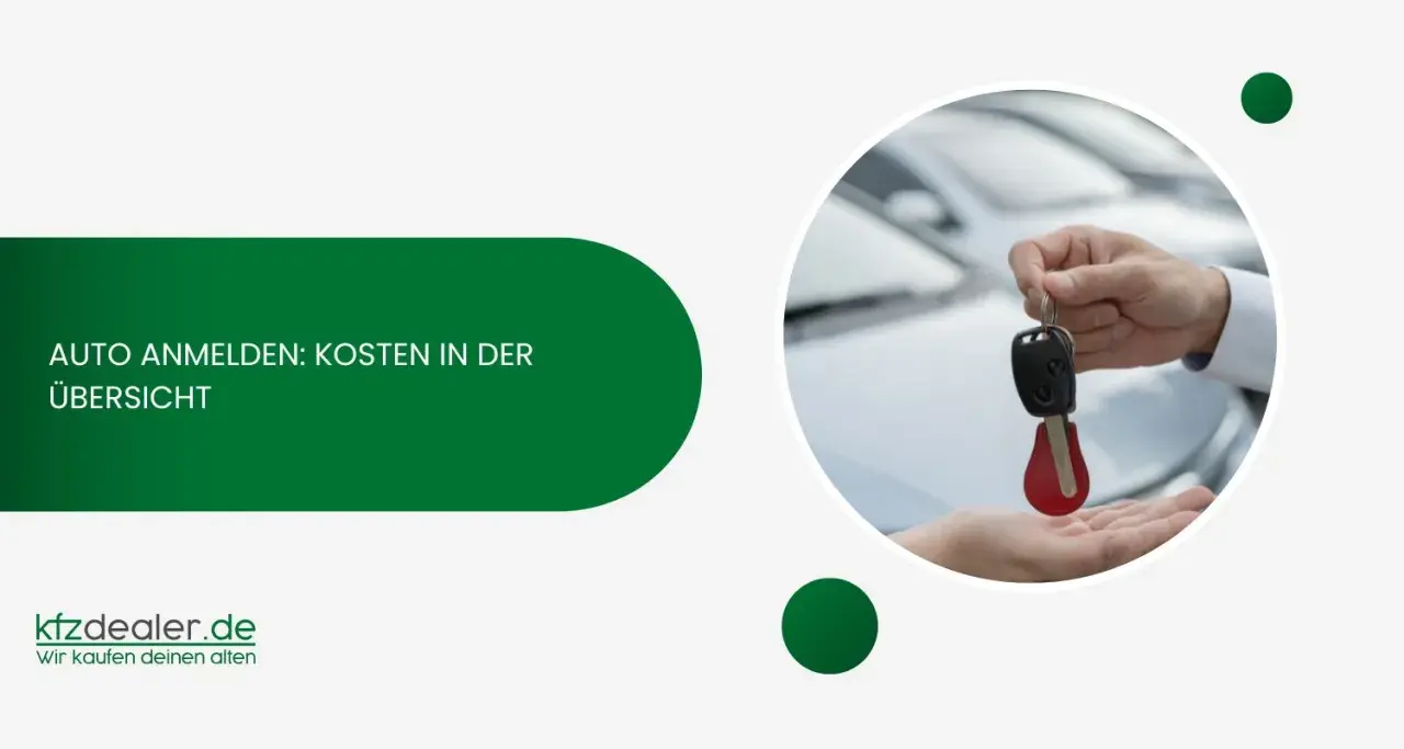 Auto anmelden: Kosten im Überblick. Ein Händler übergibt Autoschlüssel.