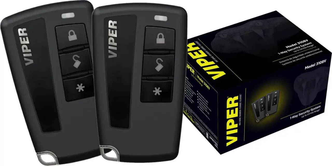 Zwei Viper-Fernbedienungen für Keyless Go und die passende Verpackung.