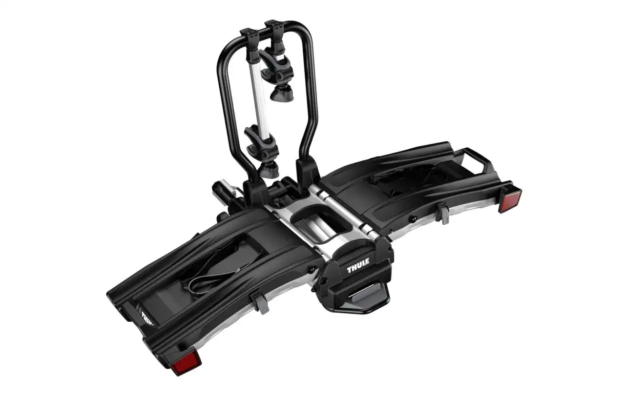 Thule EasyFold XT 2 Fahrradtr&auml;ger, der sich leicht zusammenklappen l&auml;sst. Keine Probleme mit diesem Modell.